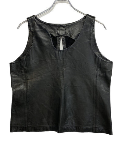 ISSEY MIYAKE ベスト 90s 銀タグ レザー 羊革 ブラック メンズ SIZE L イッセイミヤケ