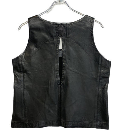 ISSEY MIYAKE ベスト 90s 銀タグ レザー 羊革 ブラック メンズ SIZE L イッセイミヤケ