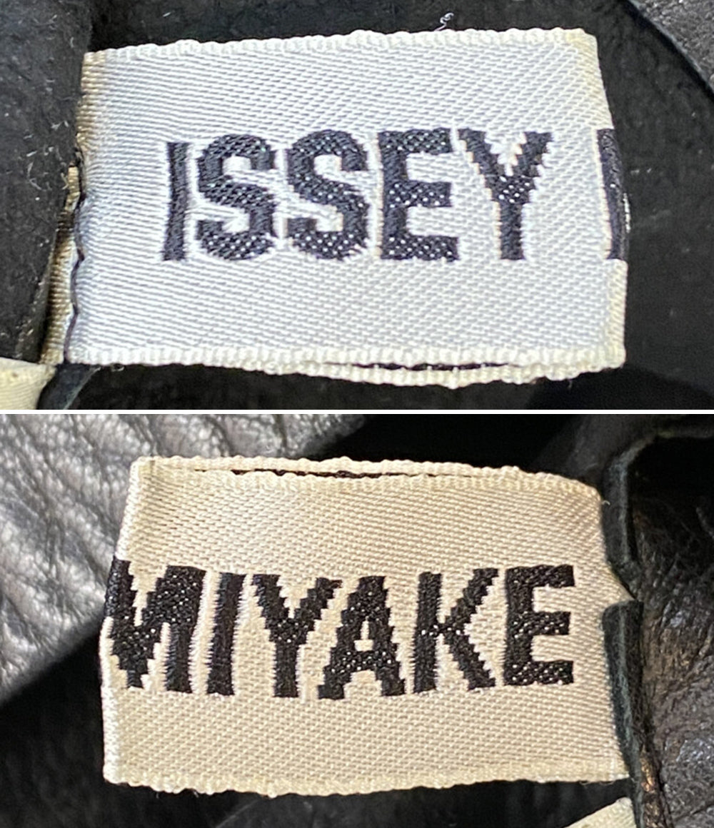 ISSEY MIYAKE ベスト 90s 銀タグ レザー 羊革 ブラック メンズ SIZE L イッセイミヤケ