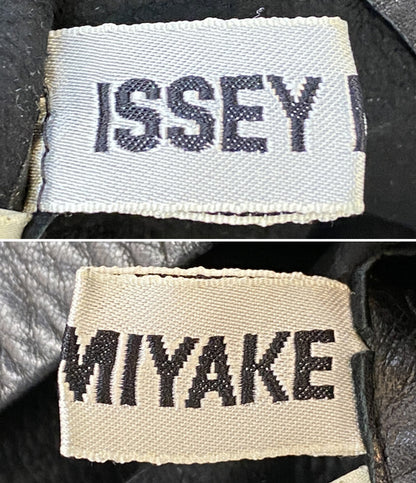 ISSEY MIYAKE ベスト 90s 銀タグ レザー 羊革 ブラック メンズ SIZE L イッセイミヤケ