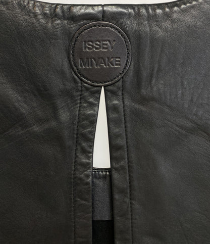 ISSEY MIYAKE ベスト 90s 銀タグ レザー 羊革 ブラック メンズ SIZE L イッセイミヤケ