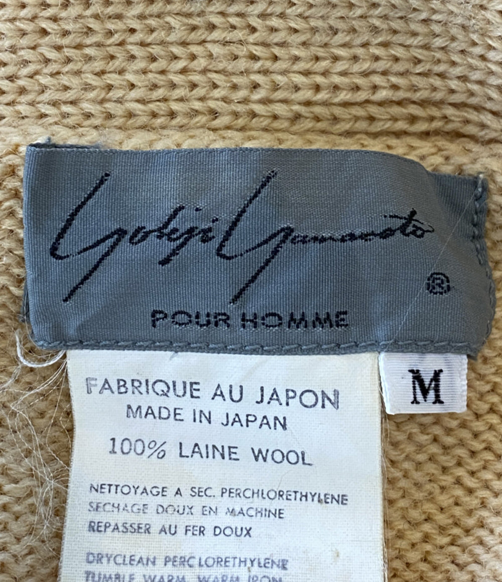 YOHJI YAMAMOTO POUR HOMME 80s 丸ロゴ フーディーニット ベージュ メンズ SIZE M ヨウジヤマモトプールオム
