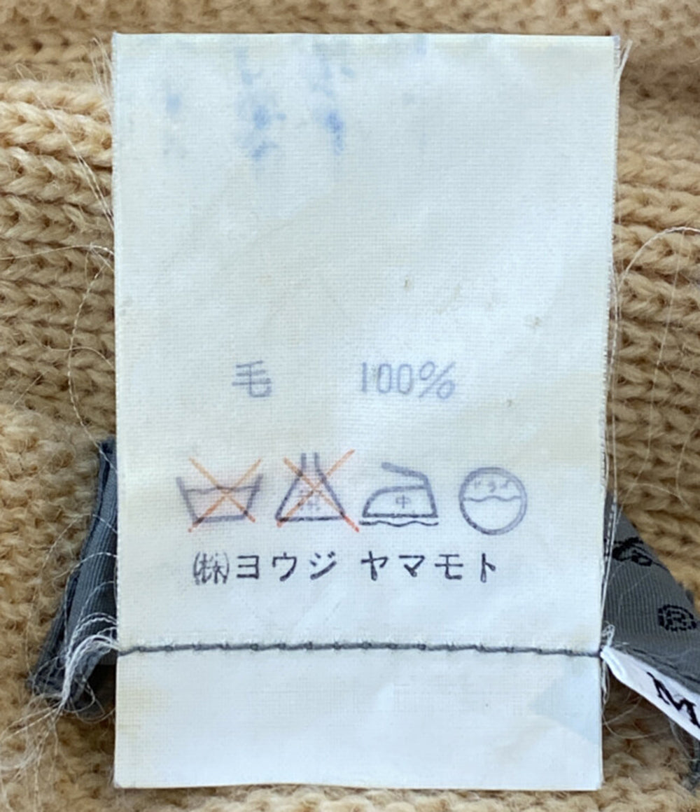 YOHJI YAMAMOTO POUR HOMME 80s 丸ロゴ フーディーニット ベージュ メンズ SIZE M ヨウジヤマモトプールオム