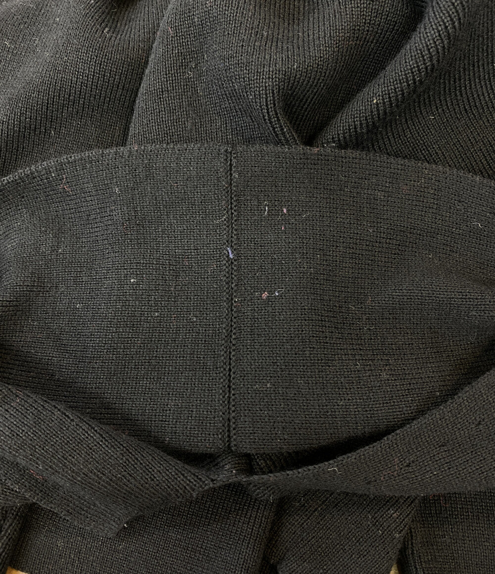 YOHJI YAMAMOTO POUR HOMME 80s 丸ロゴ 変形カラーニット ブラック メンズ SIZE M ヨウジヤマモトプールオム