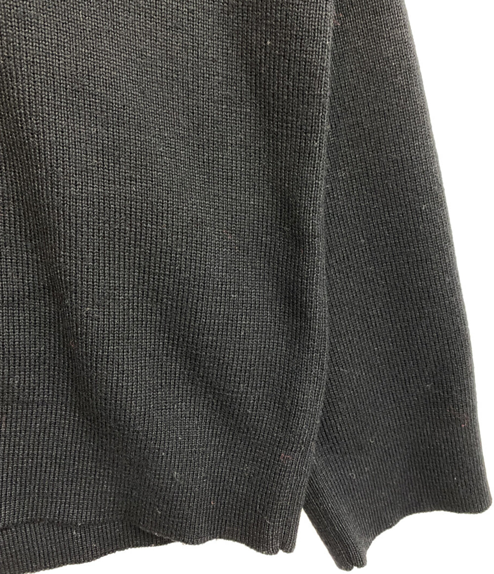 YOHJI YAMAMOTO POUR HOMME 80s 丸ロゴ 変形カラーニット ブラック メンズ SIZE M ヨウジヤマモトプールオム