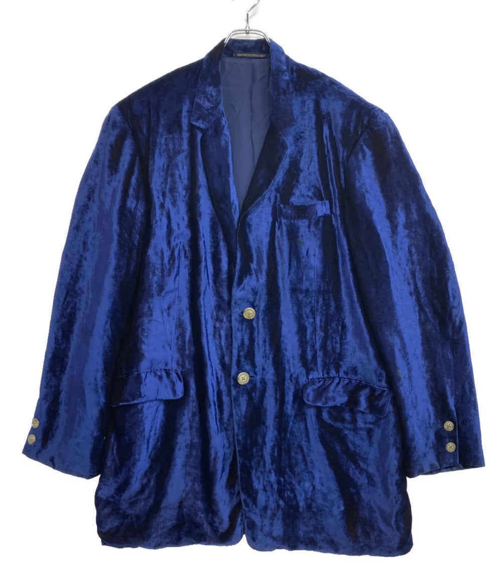 YOHJI YAMAMOTO POUR HOMME テーラードジャケット 91AW ベロア ブルー メンズ SIZE S ヨウジヤマモトプールオム