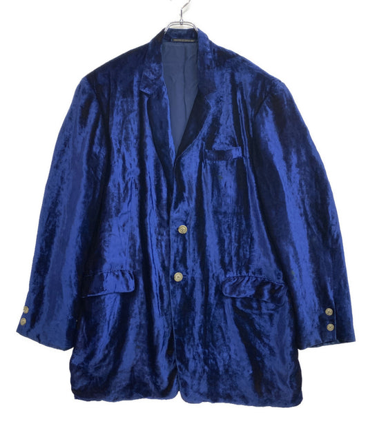 YOHJI YAMAMOTO POUR HOMME テーラードジャケット 91AW ベロア ブルー メンズ SIZE S ヨウジヤマモトプールオム