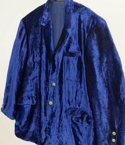 YOHJI YAMAMOTO POUR HOMME テーラードジャケット 91AW ベロア ブルー メンズ SIZE S ヨウジヤマモトプールオム