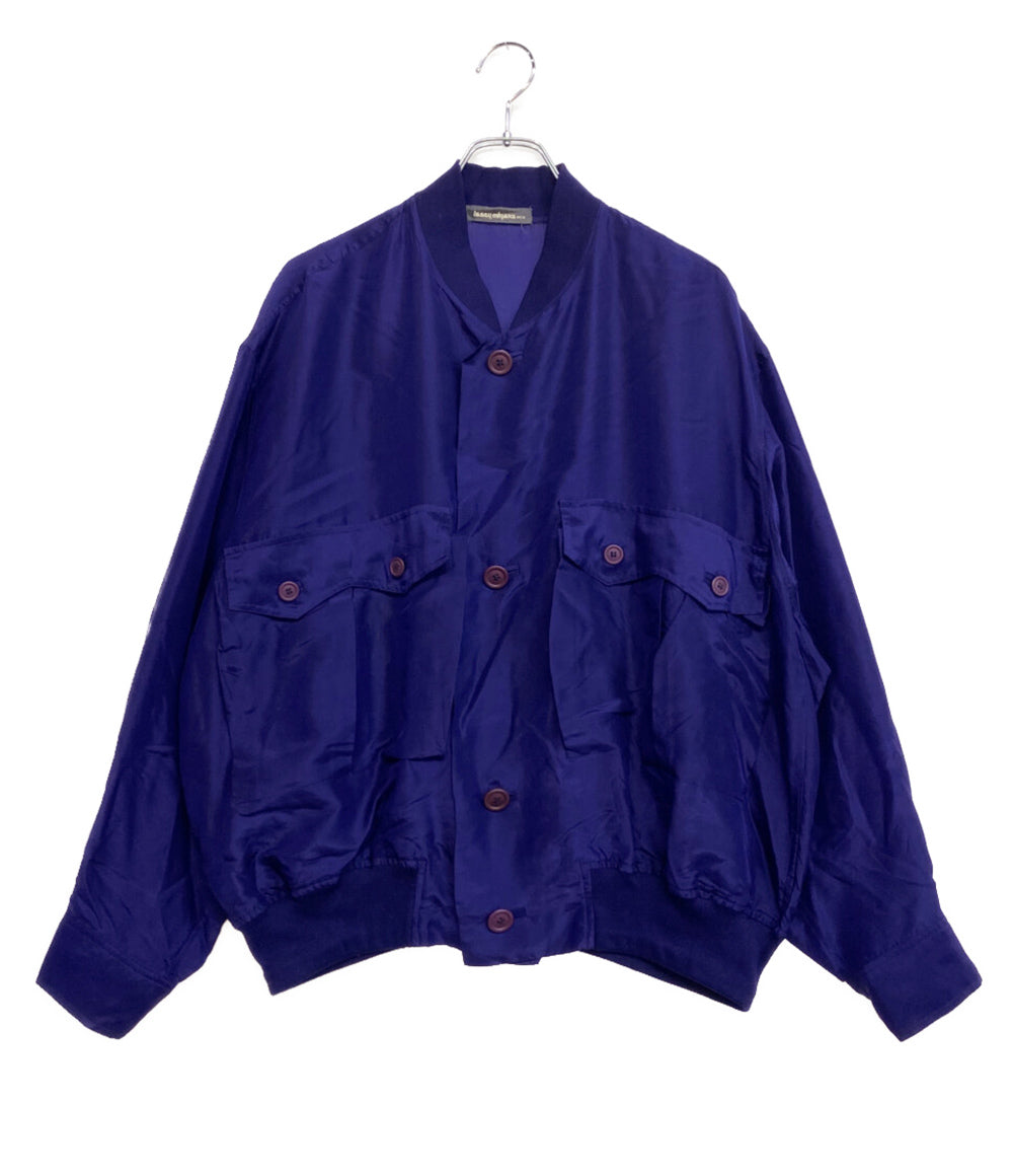 ISSEY MIYAKE MEN 80s 筆タグ シルクシャツジャケット パープル メンズ SIZE M イッセイミヤケ メン