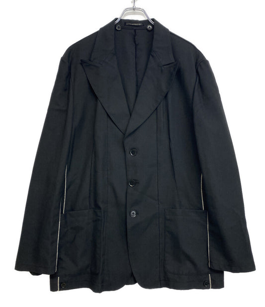 YOHJI YAMAMOTO POUR HOMME 01AW 外縫いテーラードジャケット ブラック メンズ SIZE 4 ヨウジヤマモトプールオム