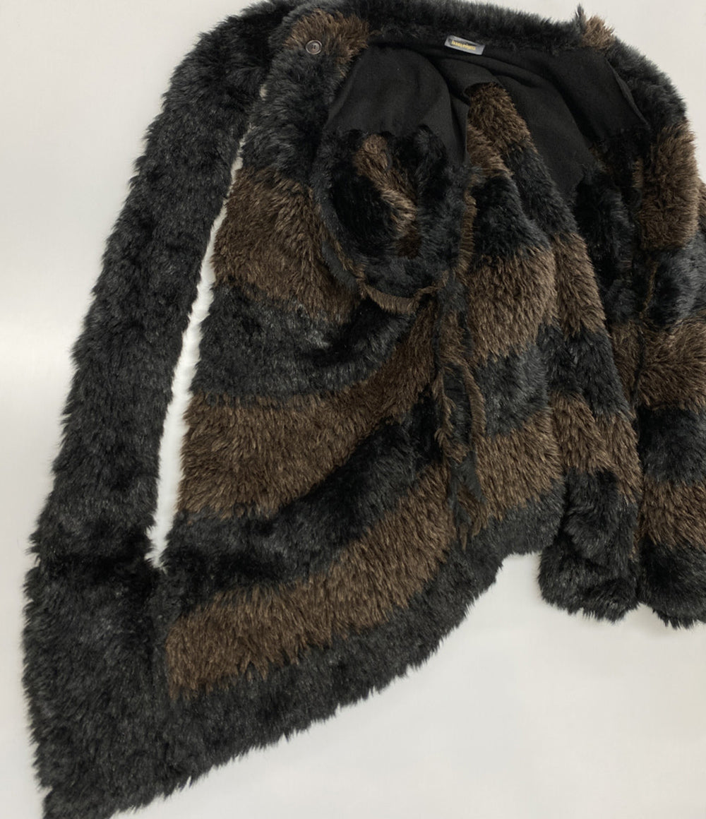 ISSEY MIYAKE 80s 筆タグ フェイクファーコート ボーダー メンズ SIZE