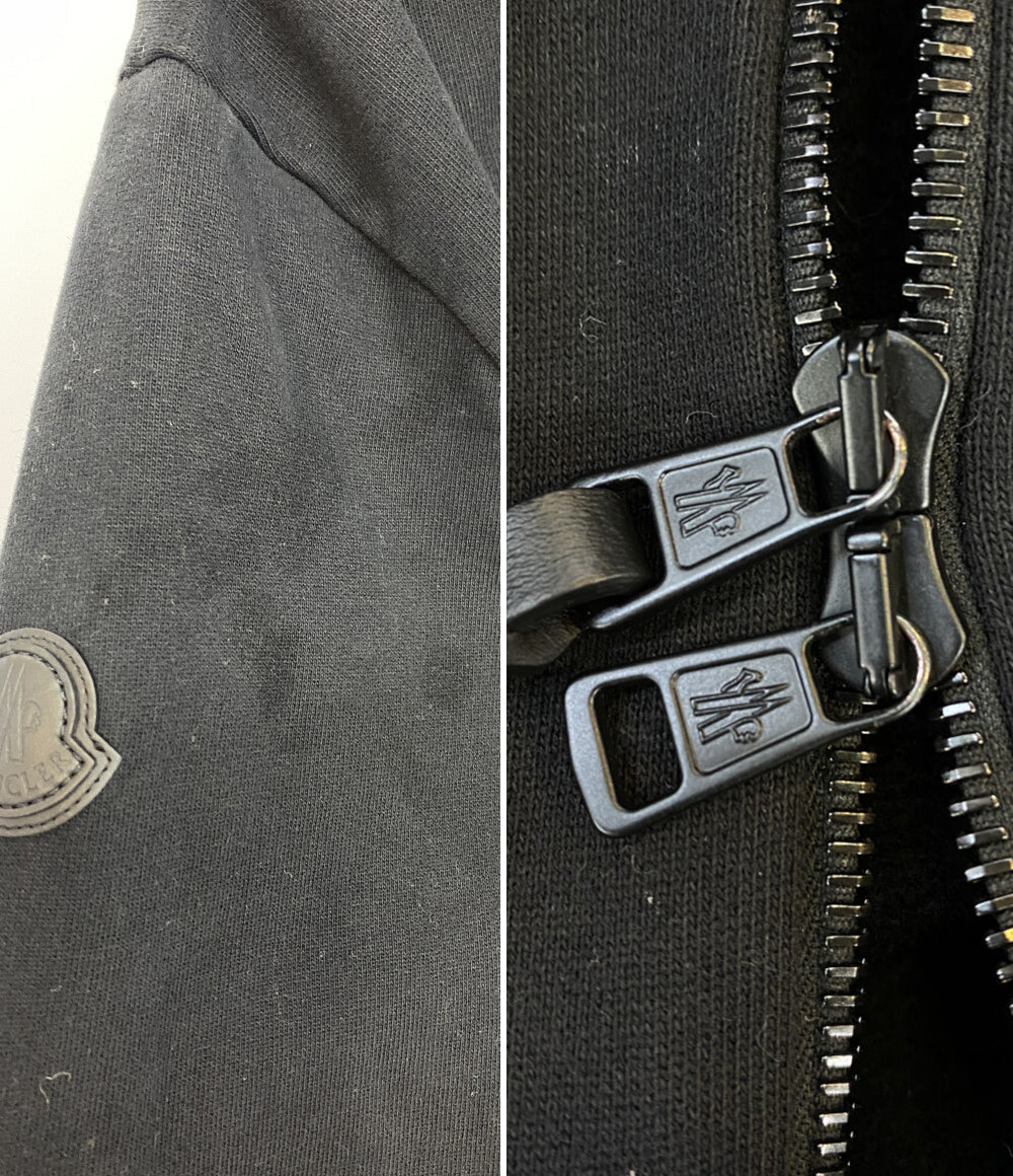 MONCLER パーカー zip cardigan スウェット ブラック メンズ SIZE L モンクレール