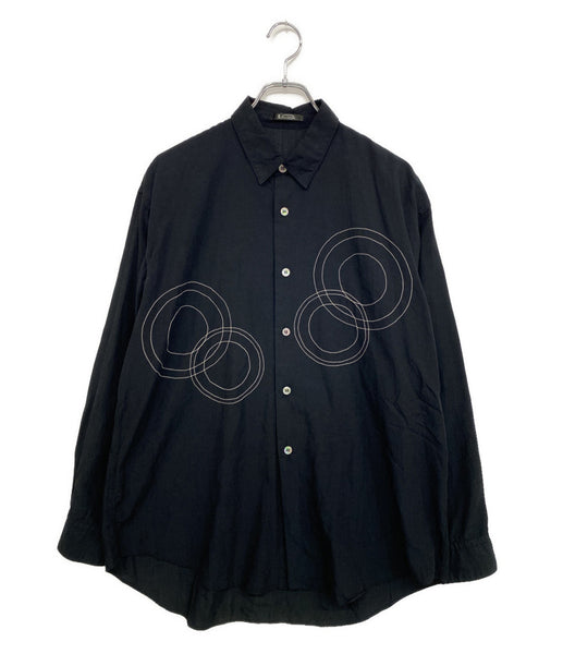 LQ MEN YOHJI YAMAMOTO 長袖シャツ レーヨン混 刺しゅう長袖シャツ