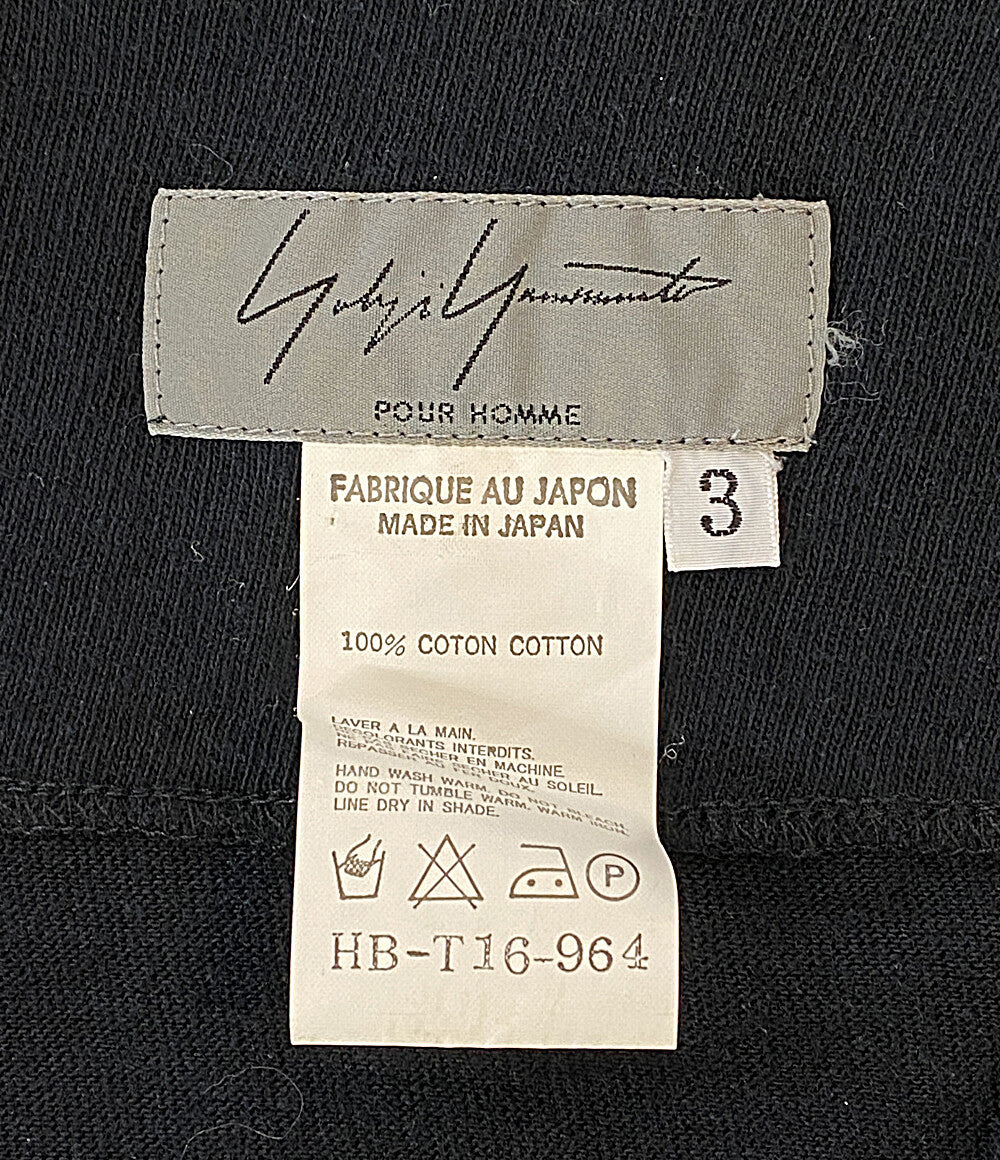 YOHJI YAMAMOTO POUR HOMME 半袖ポロシャツ コットンオープンカラーシャツ archive 00S HB-T16-964 メンズ SIZE 3 ヨウジヤマモトプールオム
