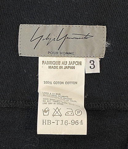 YOHJI YAMAMOTO POUR HOMME 半袖ポロシャツ コットンオープンカラーシャツ archive 00S HB-T16-964 メンズ SIZE 3 ヨウジヤマモトプールオム