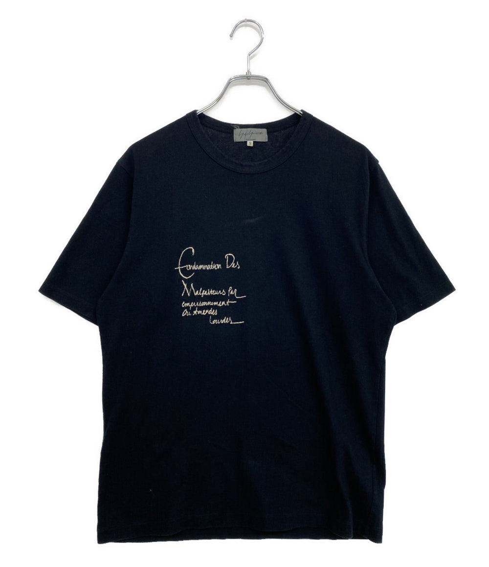 YOHJI YAMAMOTO POUR HOMME 半袖Tシャツ 刺繍メッセージカットソー