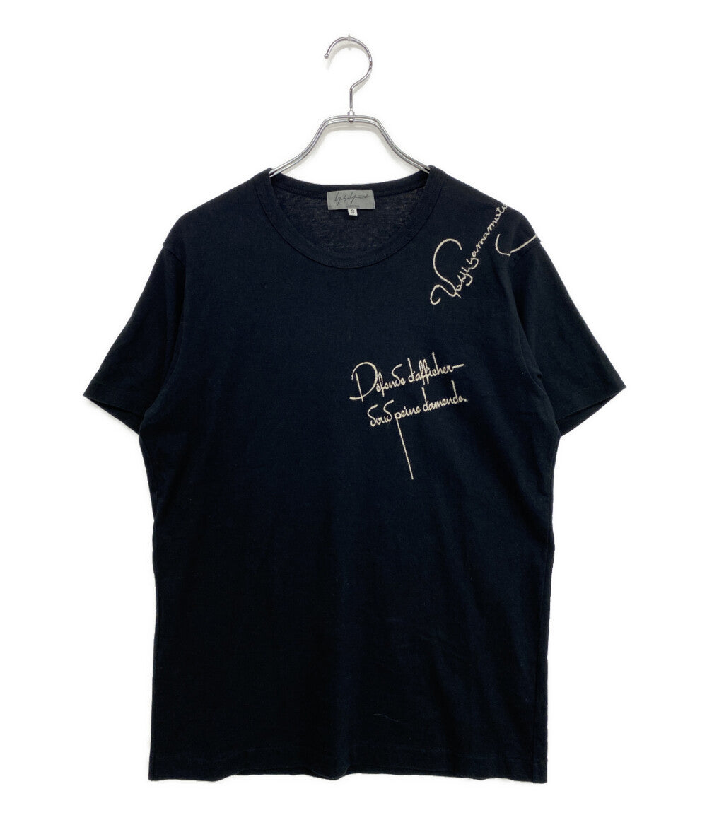 YOHJI YAMAMOTO POUR HOMME 半袖Tシャツ 刺繍メッセージカットソー