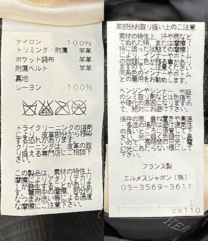 HERMES グレンチェックナイロンコート メンズ SIZE 52 エルメス
