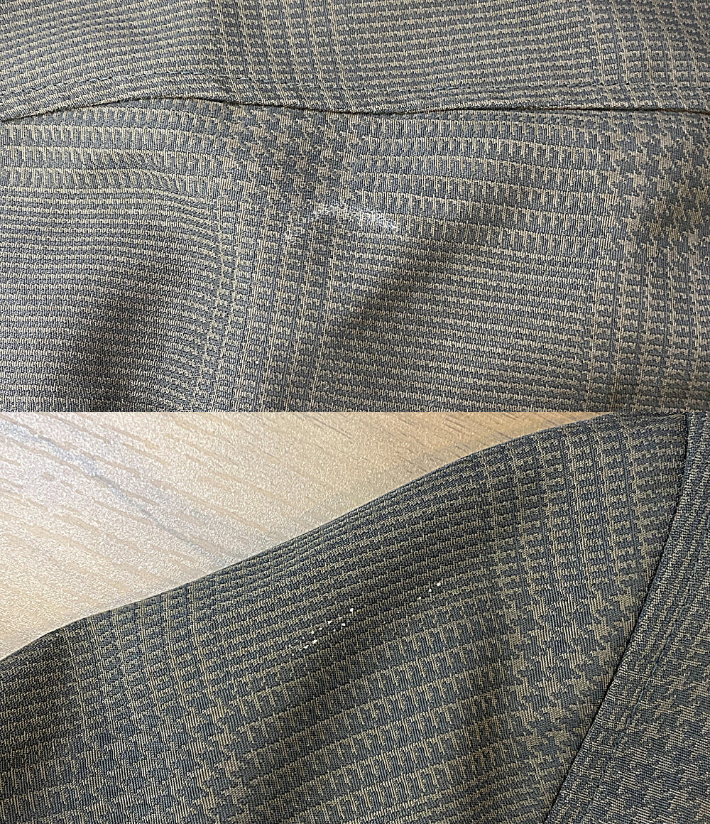 HERMES グレンチェックナイロンコート メンズ SIZE 52 エルメス
