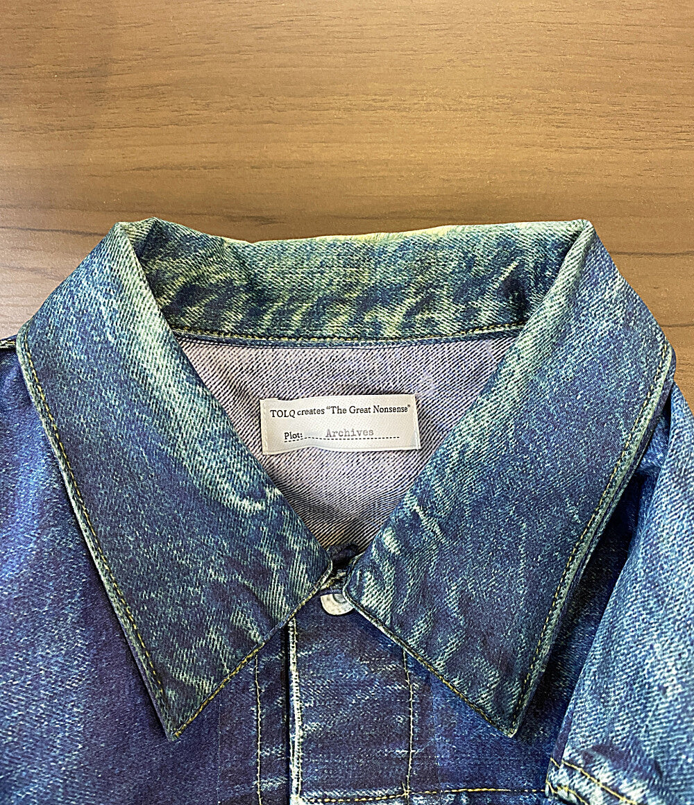 美品 TOLQ トルク デニムプリントジャケット × Yutaka.F TA-2004 メンズ SIZE 38