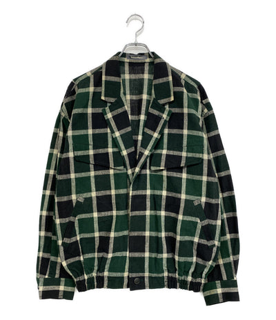 ISSEY MIYAKE MEN ジャケット 筆タグ チェック グリーン 80s LG31986 メンズ SIZE M イッセイミヤケ メン