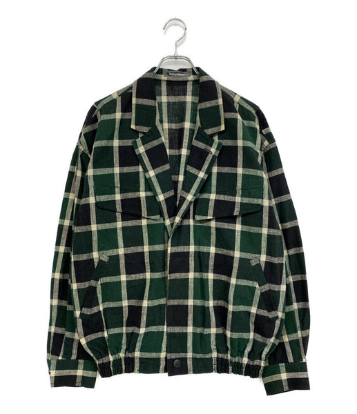 ISSEY MIYAKE MEN ジャケット 筆タグ チェック グリーン 80s LG31986