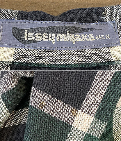 ISSEY MIYAKE MEN ジャケット 筆タグ チェック グリーン 80s LG31986 メンズ SIZE M イッセイミヤケ メン