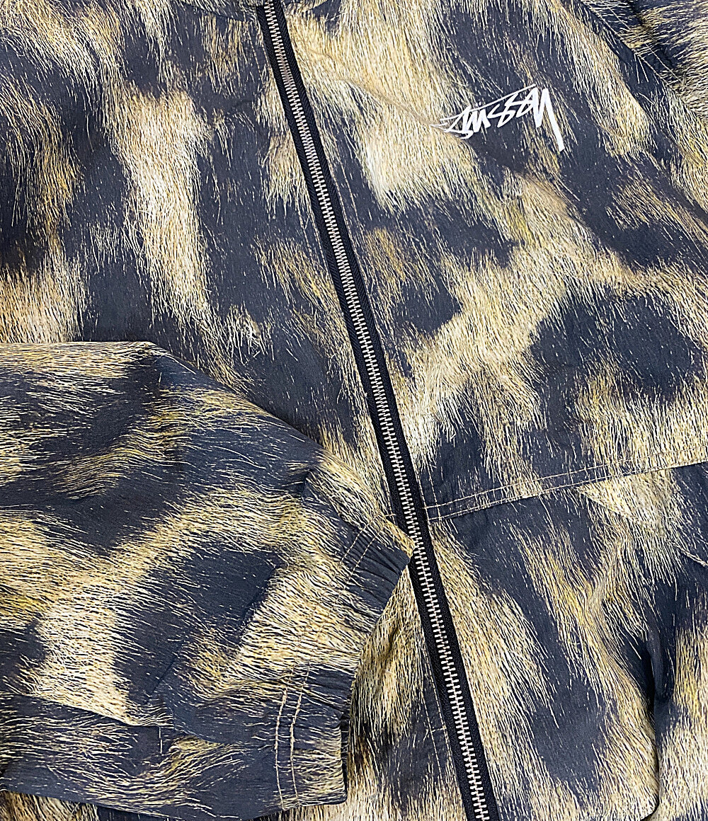 美品 STUSSY マウンテンパーカー BEACH SHELL FUR PRINT 23AW メンズ SIZE XL ステューシー