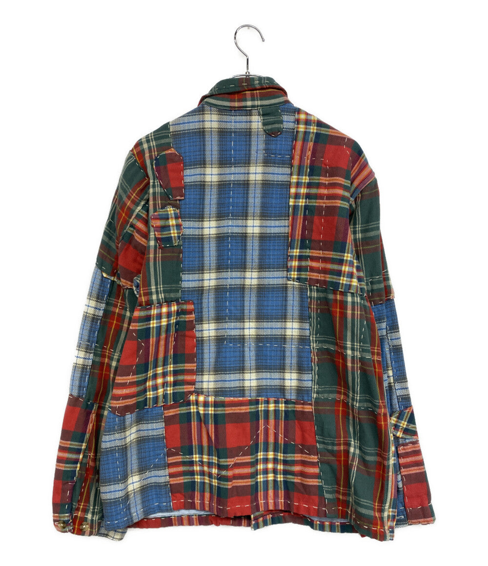 美品 POLO RALPH LAUREN 長袖シャツ パッチワークチェックフランネルオーバーシャツ メンズ SIZE M ポロ・ラルフローレン