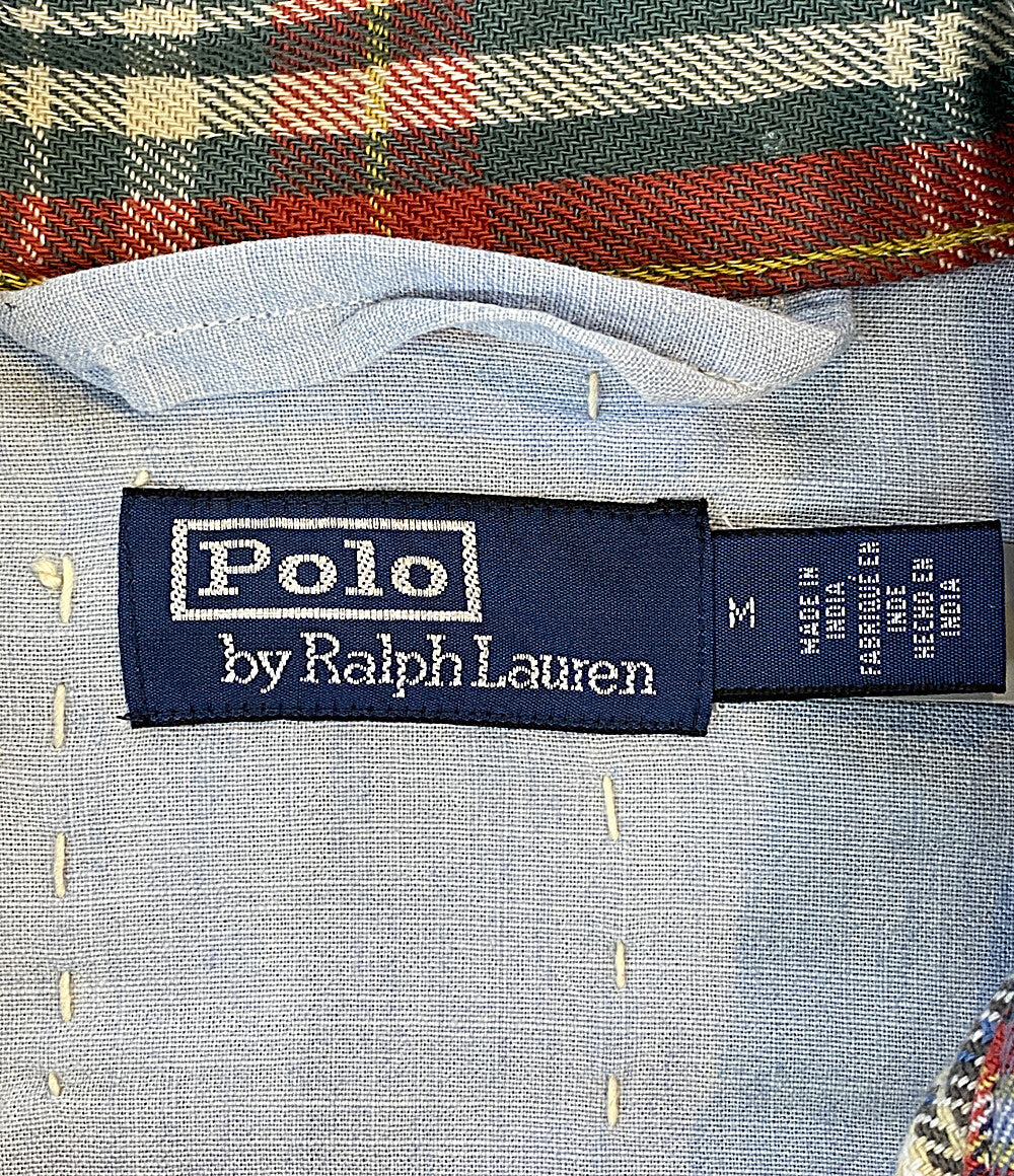 美品 POLO RALPH LAUREN 長袖シャツ パッチワークチェックフランネルオーバーシャツ メンズ SIZE M ポロ・ラルフローレン