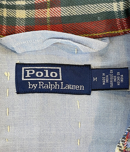 美品 POLO RALPH LAUREN 長袖シャツ パッチワークチェックフランネルオーバーシャツ メンズ SIZE M ポロ・ラルフローレン