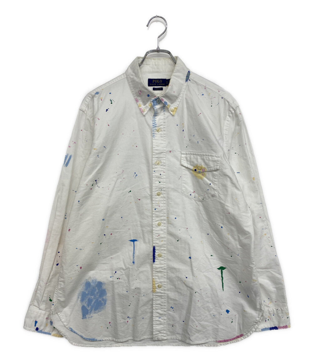 POLO RALPH LAUREN 長袖シャツ Classic Fit Paint-Splatter Oxford Shirt メンズ SIZE L ポロ・ラルフローレン