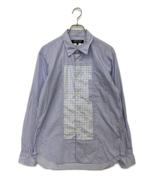 COMME des GARCONS HOMME DEUX 長袖シャツ AD2019 パッチワーク 20ss DE-B028 メンズ SIZE M コムデギャルソンオムドゥ
