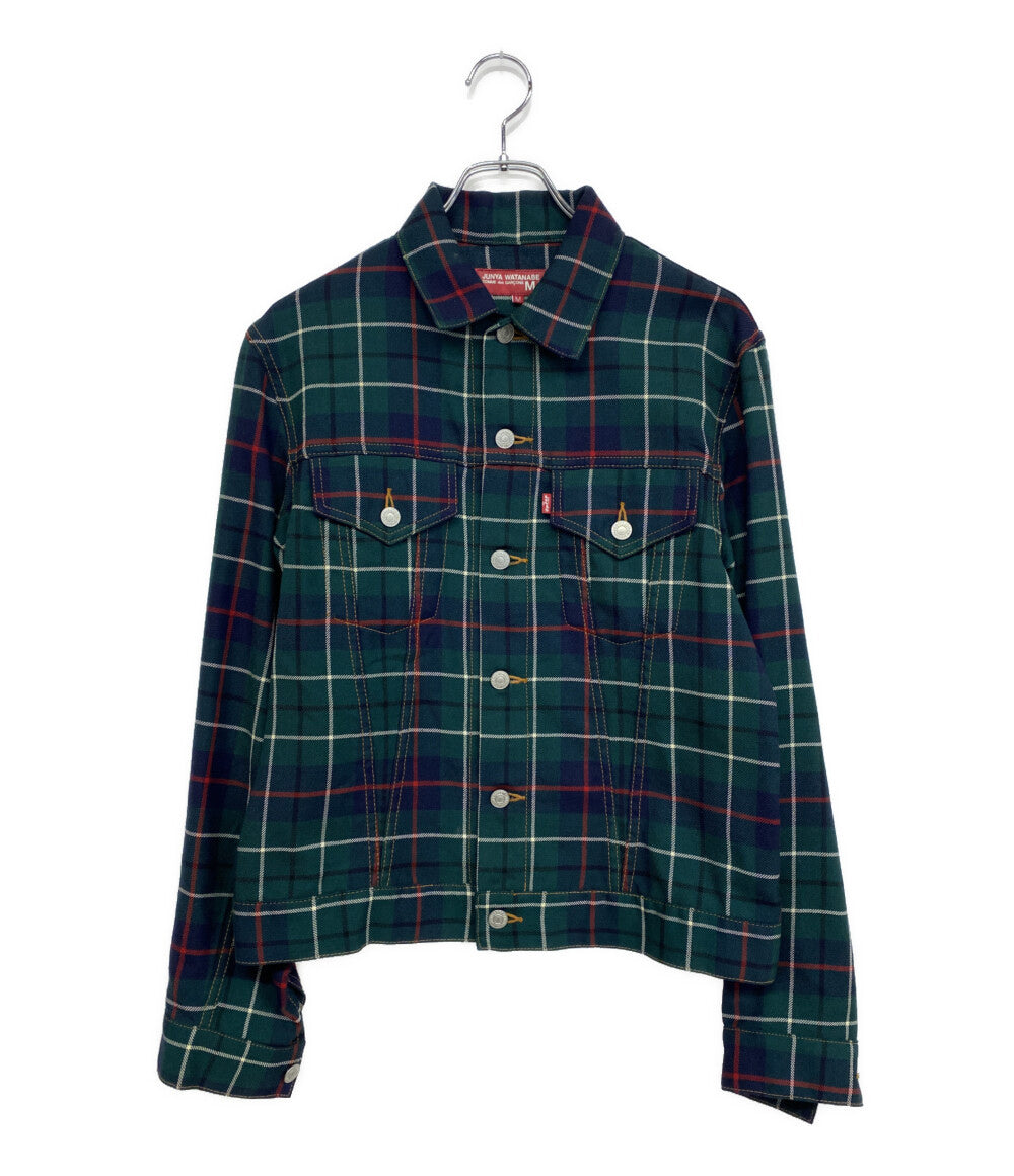 【JUNYA WATANABE】10SS チェック柄シューズ M（24.5㎝） JUNYA WATANABE MAN チェックジャケット ×Levi's ウール グリーン 02AW