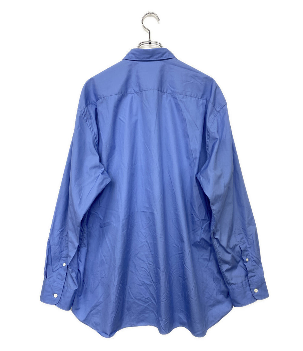 COMME des GARCONS HOMME 長袖シャツ HK-B009 綿ブロードロゴ刺繍L S サックスブルー HK-B009 メンズ SIZE L コムデギャルソンオム