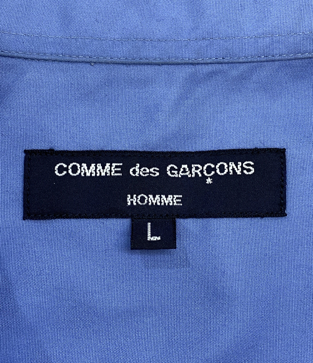 COMME des GARCONS HOMME 長袖シャツ HK-B009 綿ブロードロゴ刺繍L S サックスブルー HK-B009 メンズ SIZE L コムデギャルソンオム