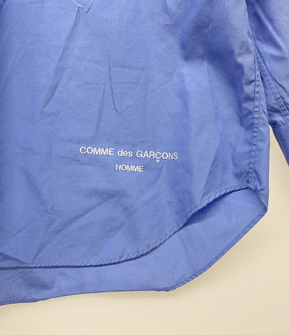 COMME des GARCONS HOMME 長袖シャツ HK-B009 綿ブロードロゴ刺繍L S サックスブルー HK-B009 メンズ SIZE L コムデギャルソンオム