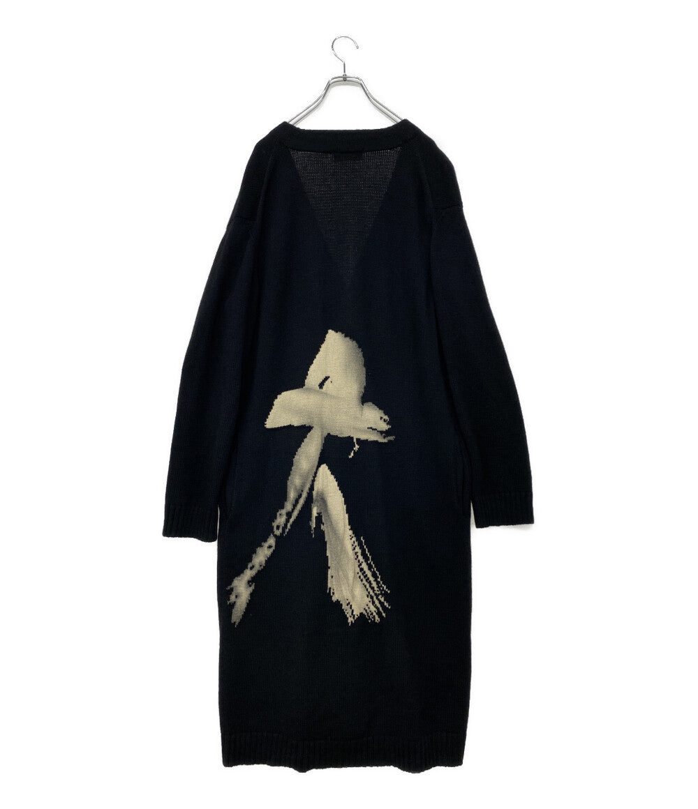 YOHJI YAMAMOTO POUR HOMME 女柄Vネックロングカーディガン 18AW HV-K73-884 メンズ SIZE 3 ヨウジヤマモトプールオム