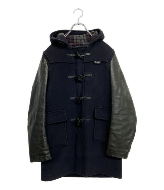 JUNYA WATANABE MAN ダッフルコート Gloverall レザースリーブ 切替 メルトン 08AW WB-C004 メンズ SIZE SS ジュンヤワタナベマン