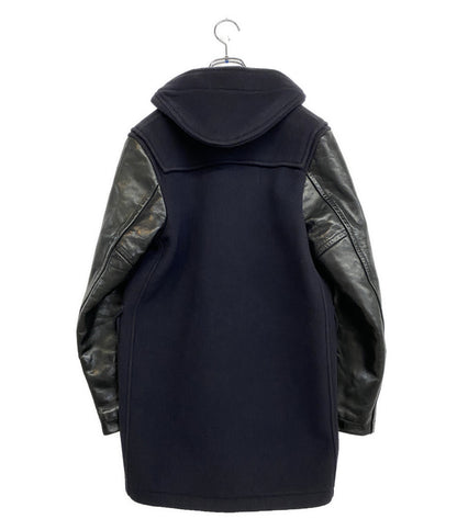 JUNYA WATANABE MAN ダッフルコート Gloverall レザースリーブ 切替 メルトン 08AW WB-C004 メンズ SIZE SS ジュンヤワタナベマン