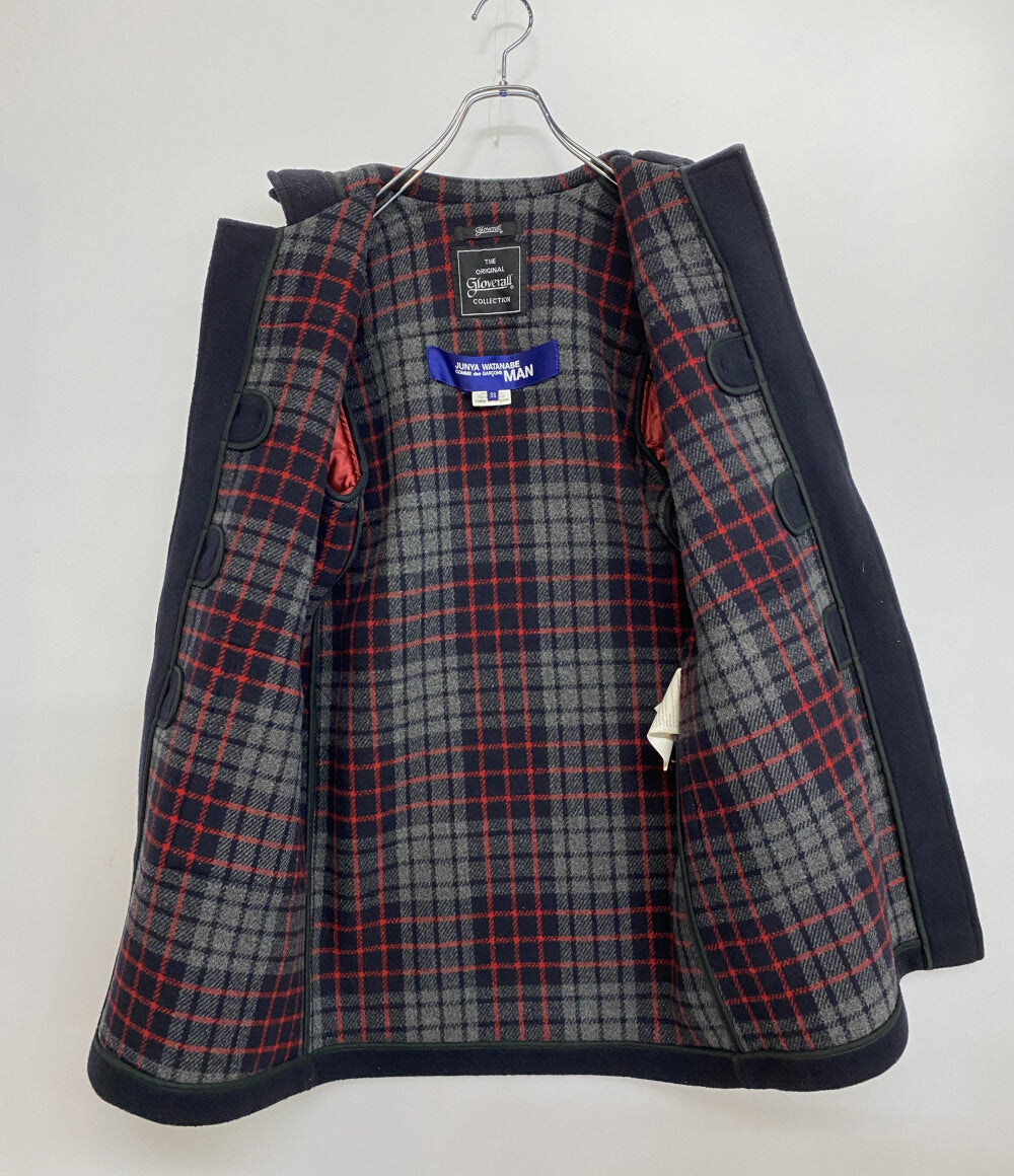 JUNYA WATANABE MAN ダッフルコート Gloverall レザースリーブ 切替 メルトン 08AW WB-C004 メンズ SIZE SS ジュンヤワタナベマン