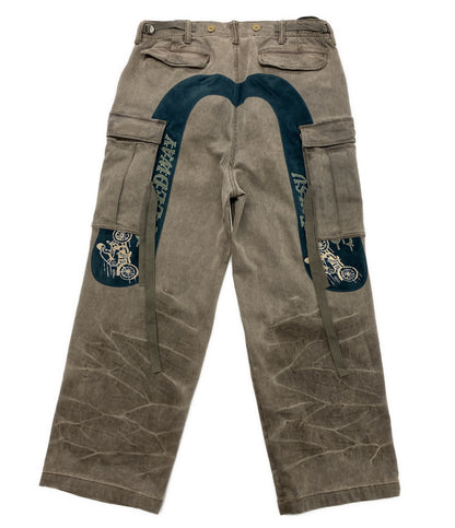 EVISU デニムパンツ ウォッシュ大黒刺繍ワイドレッグカーゴジーンズ メンズ SIZE M エヴィス