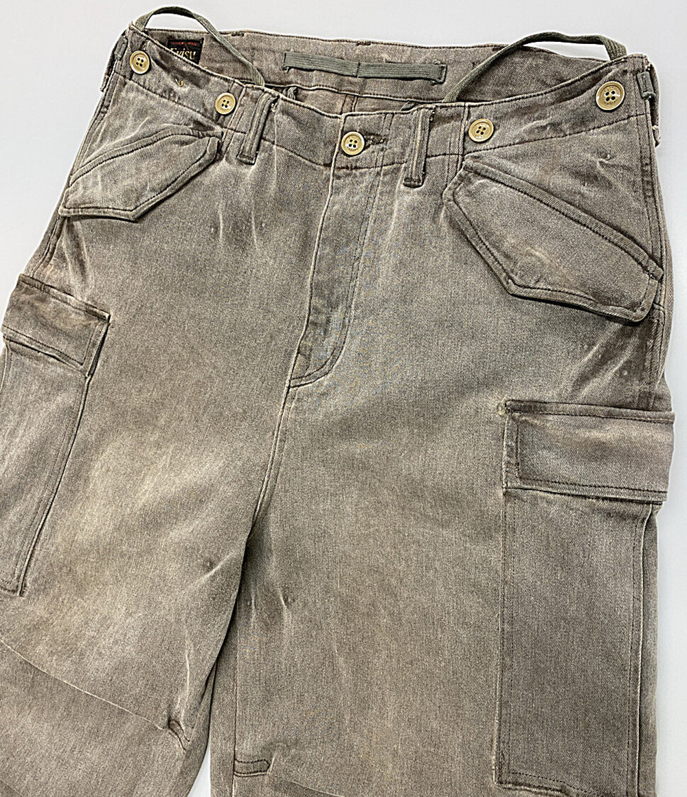 EVISU デニムパンツ ウォッシュ大黒刺繍ワイドレッグカーゴジーンズ メンズ SIZE M エヴィス