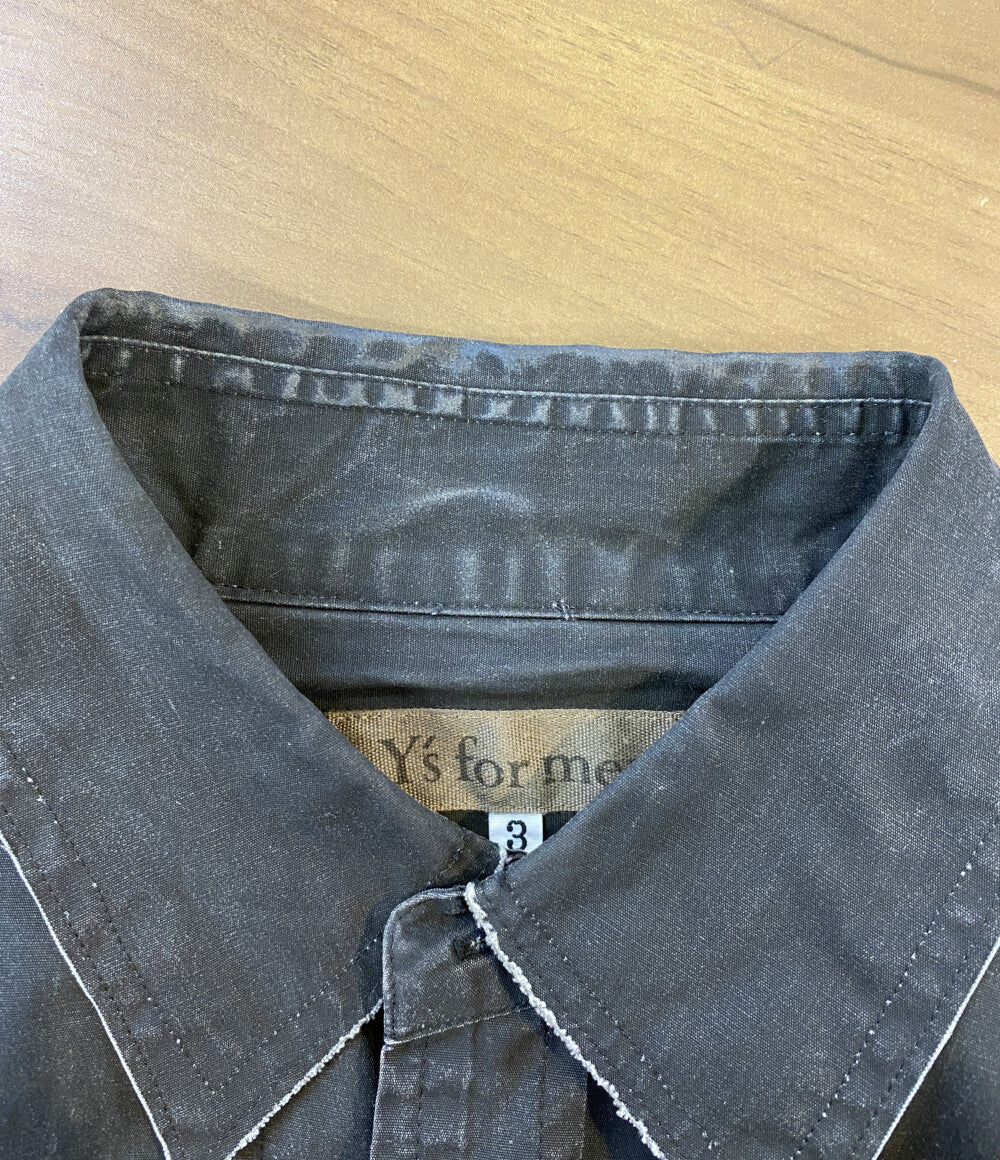Y's for men アーカイブ 長袖シャツ カットワークデザインミリタリーシャツ 00S メンズ SIZE 3 ワイズ フォー メン