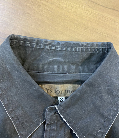 Y's for men アーカイブ 長袖シャツ カットワークデザインミリタリーシャツ 00S メンズ SIZE 3 ワイズ フォー メン