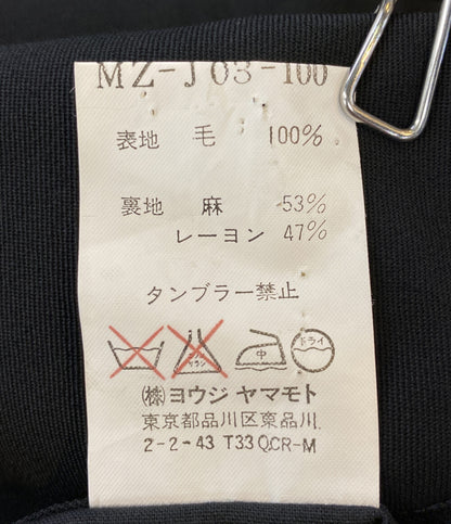 Y's for men アーカイブ 裏地チェックシワギャバロングジャケット 00S MZ-J03-100 メンズ SIZE 5 ワイズ フォー メン