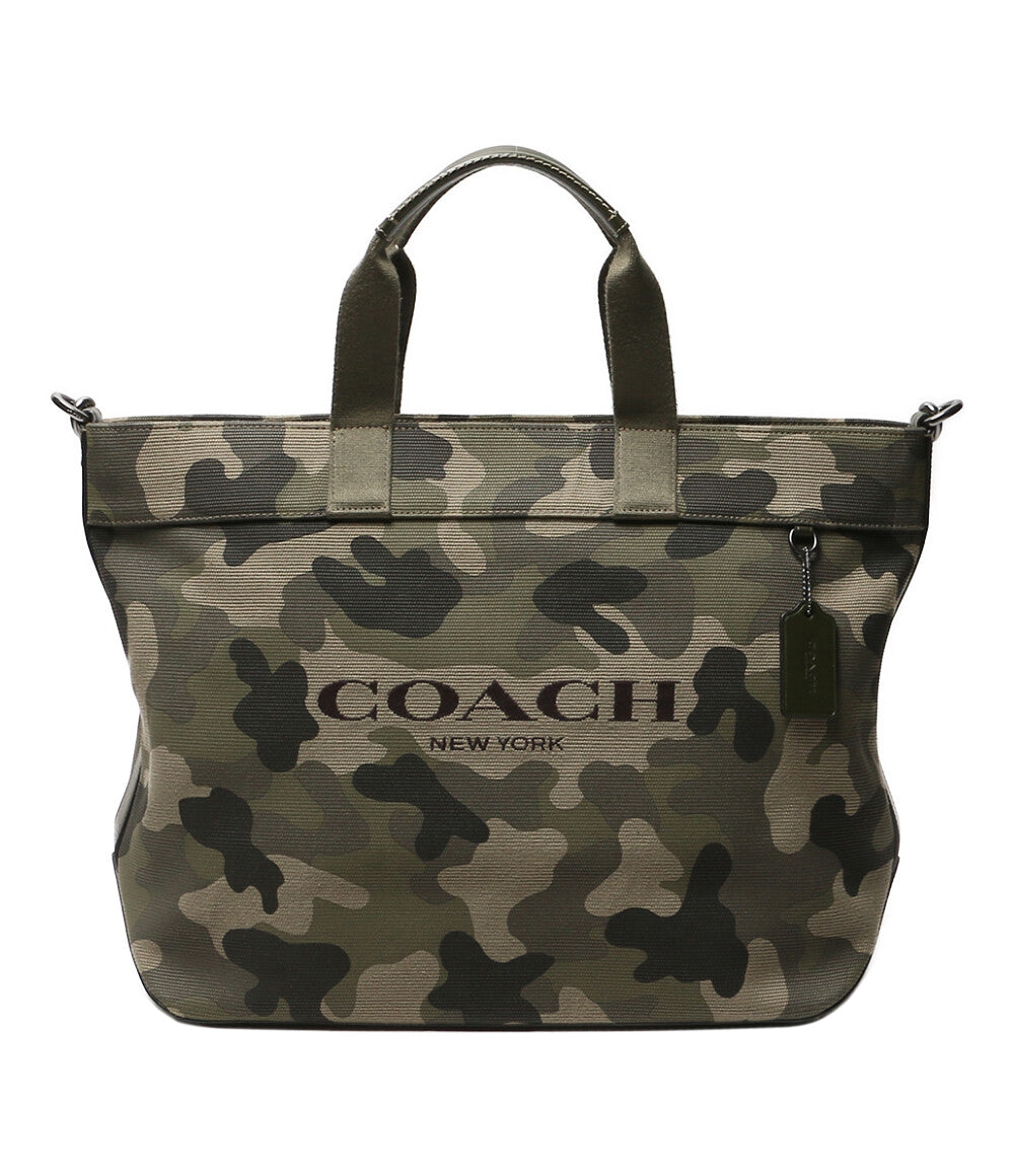 美品 COACH トートバッグ カモ柄 ショルダー付き CY805 メンズ コーチ