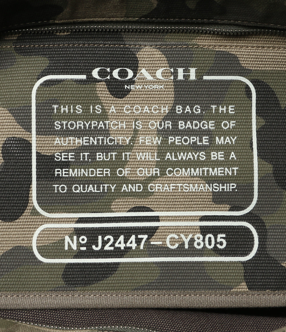 美品 COACH トートバッグ カモ柄 ショルダー付き CY805 メンズ コーチ
