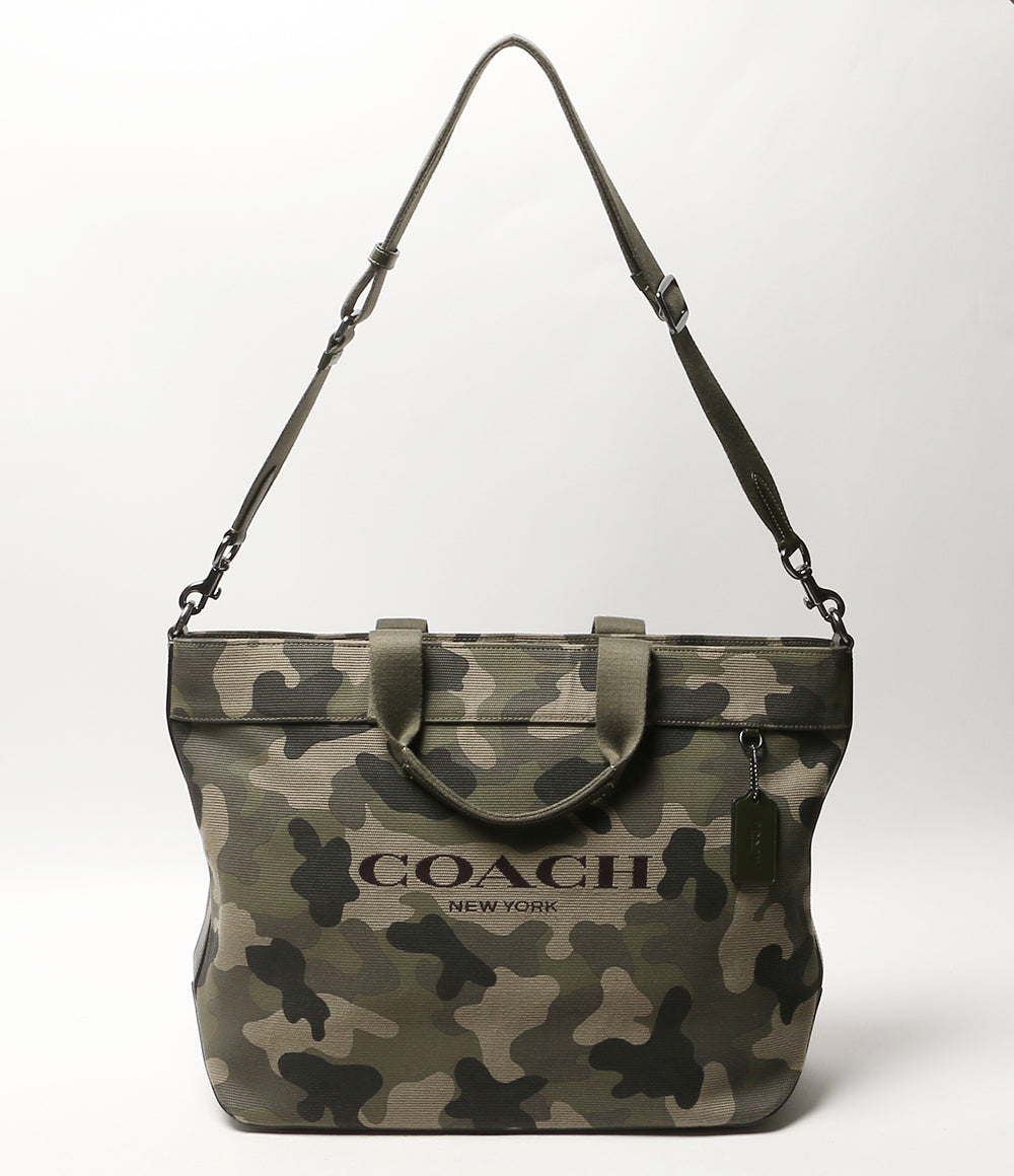 美品 COACH トートバッグ カモ柄 ショルダー付き CY805 メンズ コーチ