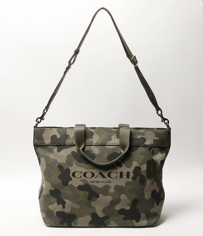 美品 COACH トートバッグ カモ柄 ショルダー付き CY805 メンズ コーチ